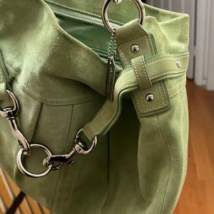 Coach light green suede purse